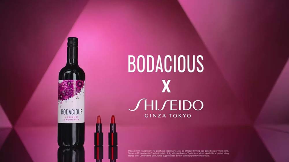 Shiseido partners with Bodacious wine to co-promote make-up giveaway 